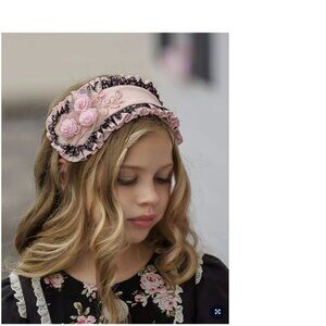 NWT Dollcake Tea Rose Girls Headband size Medium
